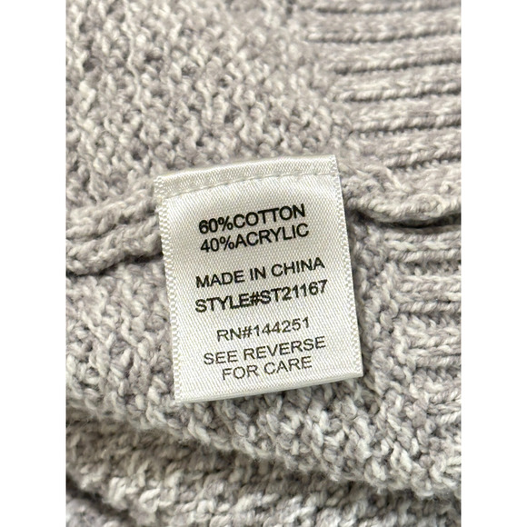 Sincerely Jules Gray Relaxed Drop Shoulder Cardigan Large Academia Preppy - Picture 8 of 9